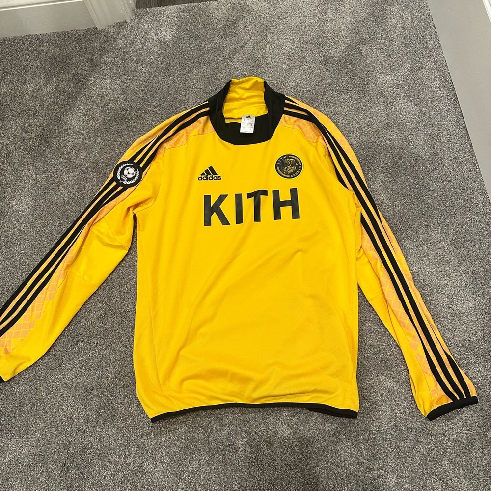 Free Shipping!!! Kith x Adidas soccer Cobras Yellow Long Sleeve Jersey medium
